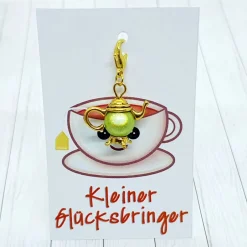 Hot Glücksbringer Kanne goldfarben/hellgrün – Charmante Anhänger für Tee- & Kaffeeliebhaber Geschenke