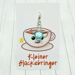 New Glücksbringer Kanne silberfarben/hellblau – niedlicher Anhänger & Geschenkidee Geschenke