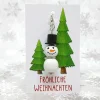 Sale Glücksbringer Schneemann aus Holz – Handgemachter Geschenkanhänger mit Charakter Weihnachtskarten