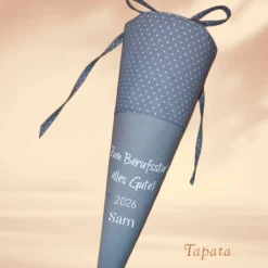 Glückwunschkarten|Tapata Design Glückwunsch zum Berufsstart - Grau Dots personalisierbar mit Namen