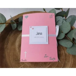 New Glückwunschkarte - Popupkarte zur Taufe oder Geburt, Rosa personalisiert Glückwunschkarten