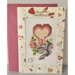 Glückwunschkarten|Handmade by Svetlana Glückwunschkarte, Gestickte Grußkarte, Klappkarte, Handarbeit