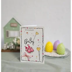 Glückwunschkarten|M.Z Aquarellmalerei Glückwunschkarte Willkommen Baby