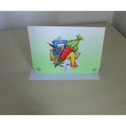 Sale Glückwunschkarte zum Schulanfang mit 3-D-Motiv Schultüte – Unikat, handgemacht, 10,5 x 15,5 cm Kinder Glückwunschkarten
