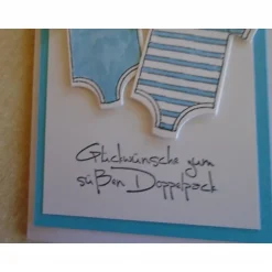 Glückwunschkarten|Nachtkarten Glückwunschkarte zur Geburt Taufe Zwillinge Jungen Body Geburtskarte Babykarte Glückwunsch Grußkarte Bodykarte