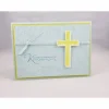 Best Glückwunschkarte zur Kommunion "Kreuz" in hellblau und limette Glückwunschkarten