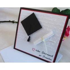 Glückwunschkarten|IdeenOase Glückwunschkarte zur Promotion mit Schriftrolle und Doktorhut