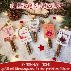 Weihnachtsgeschenke|KikisKreativeWelt by LMS Glühwein-Gewürz im Reagenzglas, Glühwein, Weihnachtsgeschenk, Wichtelgeschenk, kleine Aufmerksamkeit, Punsch