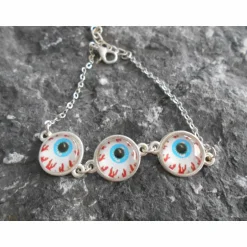 Hot Glubschaugen Horror Zombie cabochon   Armband versilbert Schmuck