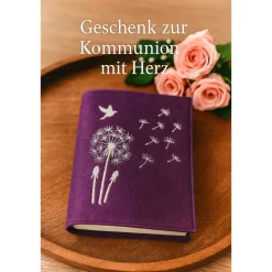 Best Gotteslobhülle aus Wollfilz mit Pusteblume & Name – personalisiertes Geschenk zur Kommunion, Konfirmation oder Taufe Gotteslobhülle