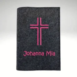 Sale Gotteslobhülle Filz KREUZ NAME personalisiert Wollfilz Gotteslobhülle