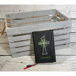 Best Gotteslobhülle Gebetbuchhülle Kunstleder schwarz mit Kreuz personalisiert Gotteslobhülle