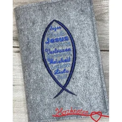 Best Gotteslobhülle, Kommunion, Firmung, Konfirmation, Fisch, gestickt, Filz, Geschenk, Mädchen, Junge,  personalisierbar, mi Gotteslobhülle