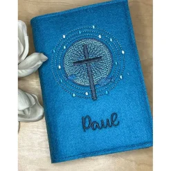 Sale Gotteslobhülle, Kommunion, Firmung, Konfirmation, Kreuz, gestickt, Filz, Geschenk, Mädchen, Junge,  personalisierbar Gotteslobhülle