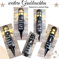Best Grabbleuchte, Grabkerze, weihnachtlich, Solar Trauerkerzen