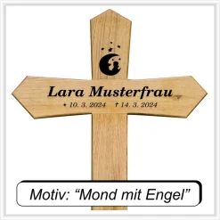 Outlet Grabkreuz Unfallkreuz Eiche2 inklusive Beschriftung Übergangskreuz Wegekreuz Holzkreuz Gedenksteine