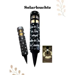 Online Grablicht Solar Kerze, Personalisiert,Sterne mit Herzen, Gedenklicht, Trauerlicht, Erinnerungslicht, Grab Mutmacher