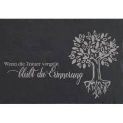 Sale Grabschmuck Trauerschild Grab Schmuck Friedhof Grabplatte Stein Schiefer schwarz Steinplatte Platte Garten Erde Gedenksteine