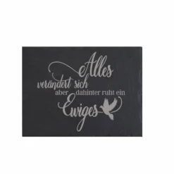 Best Grabschmuck Trauerschild Grab Schmuck Friedhof Grabplatte Stein Schiefer schwarz Steinplatte Platte Garten Erde Gedenksteine