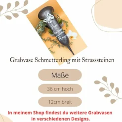 Trauerkerzen|Flockiplotti Grabvase, Grabdeko, Grabschmuck