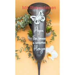 Trauerkerzen|Flockiplotti Grabvase, Grabdeko, Grabschmuck