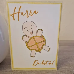 Glückwunschkarten|Teufelinchens_Ideen_Shop Gratulationskarte / Geburt / Schildkröte / Babykarte / Karte für Neugeborene / Baby Ankündigungskarte / Taufkarte