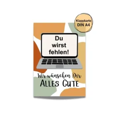 Große Karte zum Abschied Abschiedskarte Kollege Kollegin Verabschiedung Ruhestand Rente DIN A4 Danksagungskarten