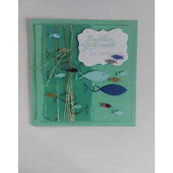 Clearance Große quadratische Karte in mint, zur Kommunion oder Konfirmation Glückwunschkarten