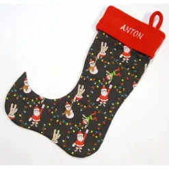 Best Großer Nikolausstiefel Nikolaussocke Nikolausstrumpf handgefertigt mit Nikolaus,Lichterkette,Schneemann personalisierbar Nikolausstiefel