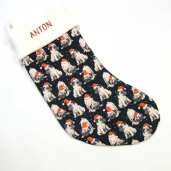 Best Großer Nikolausstiefel Nikolaussocke Nikolausstrumpf handgefertigt Mopsi Hund personalisierbar mit Namen Nikolausstiefel