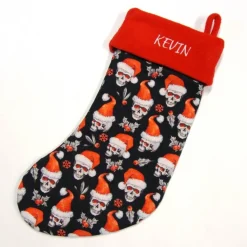 Hot Großer Nikolausstiefel Nikolaussocke Nikolausstrumpf handgefertigt Totenkopf Nikolausmütze personalisierbar mit Namen Nikolausstiefel