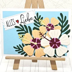 Hot Grußkarte Hibiskus – Sommerliche Karte mit Hibiskusblüten, hochwertig & handgefertigt Osterkarten