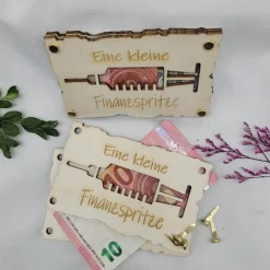 Discount Grußkarte Kleine Finanzspritze Geldkarte Holzkarte lustig Grüße Geburtstag Happy Birthday Abschlu&szli Glückwunschkarten