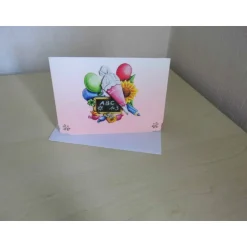 Glückwunschkarten|SaBienchenshop Grußkarte zum Schulanfang mit 3-D-Motiv Schultüte – Unikat Glückwunschkarte mit Umschlag