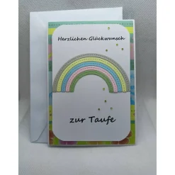 Online Grußkarte "zur Taufe", Regenbogen in Pastell, a.W. personalisierbar Glückwunschkarten