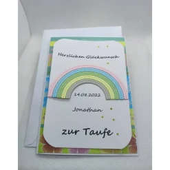 Online Grußkarte "zur Taufe", Regenbogen in Pastell, a.W. personalisierbar Glückwunschkarten