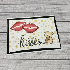 Best Grußkarten / Glückwunschkarten zum Geburtstag oder anderen Anlässen, „Hugs & Kisses“, Grüße, Lippen, Geburtstagskarte Glückwunschkarten