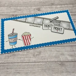 Clearance Grußkarten / Glückwunschkarten zum Geburtstag, „Gutschein für ein Kinoabend mit Popcorn, Filmabend, Geburtstagskarte Glückwunschkarten
