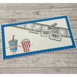 Clearance Grußkarten / Glückwunschkarten zum Geburtstag, „Gutschein für ein Kinoabend mit Popcorn, Filmabend, Geburtstagskarte Glückwunschkarten