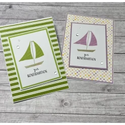 Clearance Grußkarten / Glückwunschkarten zur Konfirmation, Segensfeste, festlicher Anlass, Segelboot, Stampin‘ Up!, Handarbeit Glückwunschkarten