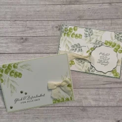 Clearance Grußkarten / Glückwunschkarten zum Geburtstag oder anderen Anlässen, „Glück & Zufriedenheit“, Stampin’Up Glückwunschkarten