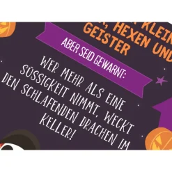 Accessoires|Herzblutmaedl Gruselige Halloween Haus Deko - Türschild mit Skelett Motiv als Print in DIN A4 | Einzigartige Halloween Dekoration | Ki