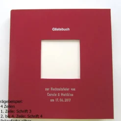 Hochzeitsgästebuch|Buchbinderei Gründer Gästebuch, duo dunkelblau, personalisierbar, ca. 24 x 24 cm, Büttenpapier