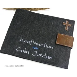 Hot Gästebuch Fotoalbum aus Filz mit Korkkreuz zur Konfirmation Kommunion Geschenke