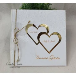 Hochzeitsgästebuch|CreativAnita Gästebuch Hearts Gold