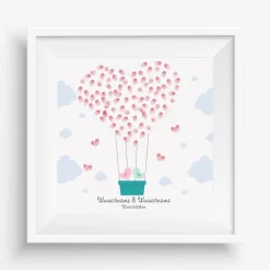 Best Gästebuch Hochzeit Leinwand Personalisiert Ballon Fingerabdruck Vögelchen Geschenk Hochzeitsdekoration Namen 50x50 cm Hochzeitsgeschenk Fotoalbum & Gästebuch