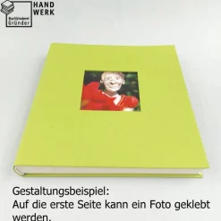 Online Gästebuch, kiwi hellgrün, personalisierbar, ca. 24 x 24 cm, Büttenpapier Hochzeitsgästebuch