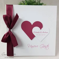 Hochzeitsgeschenke|CreativAnita Gästebuch SWIRL BEERE Hochzeit personalisiert