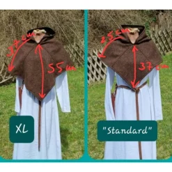Kostüme Für Erwachsene|Toraxacum Gugel für Wikinger Wolle grau, Skjoldehamn Gugel für Frauen und Männer, ,  G-EW-W-gr-ka