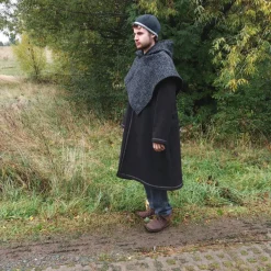 Kostüme Für Erwachsene|Toraxacum Gugel für Wikinger Wolle grau, Skjoldehamn Gugel für Frauen und Männer, ,  G-EW-W-gr-ka